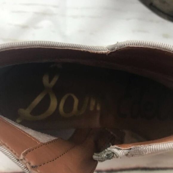 Sam Edelman Petty Taupe Gray Suede Low Heel Ankle Booties womens 6 - Picture 5 of 8